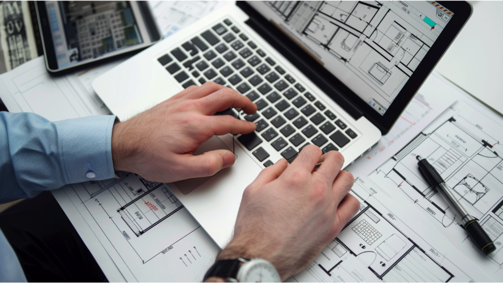 A man working on his laptop