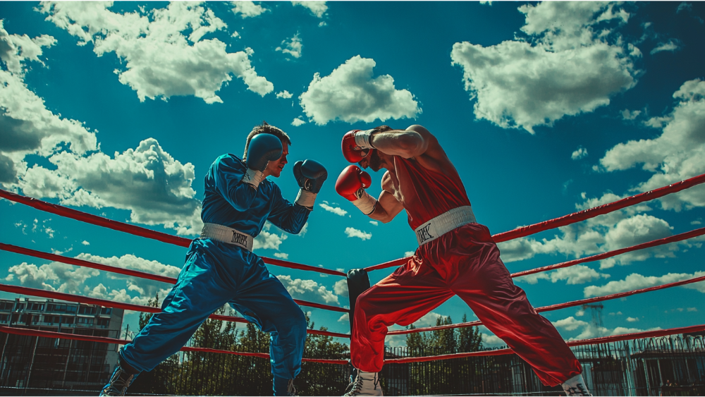 Two people fighting