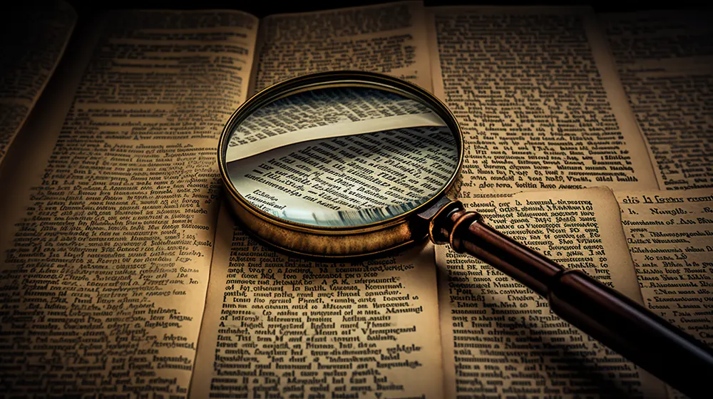 A magnifying glass on keywords