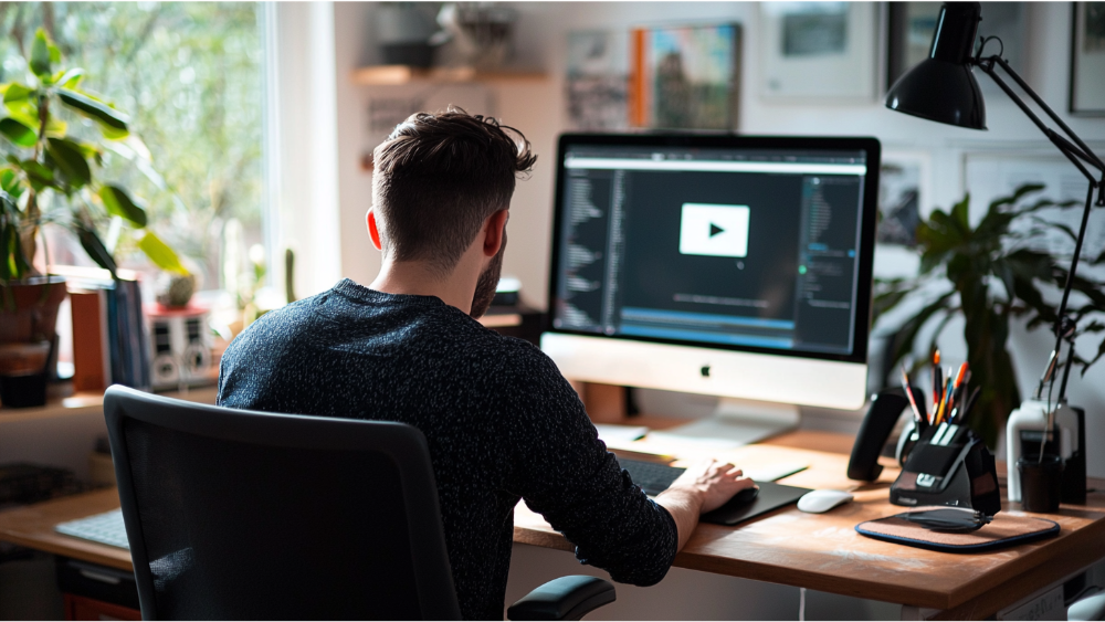 A man working at his desk