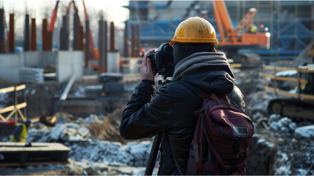 A camera on the construction site