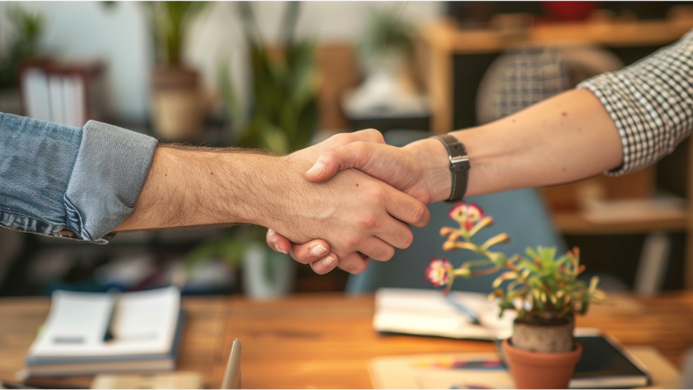 Shaking hands