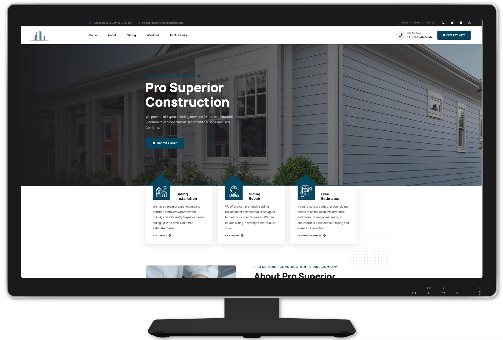 Pro Superior Construction's Website