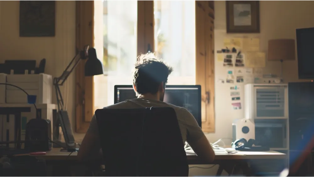 A man working at his desk