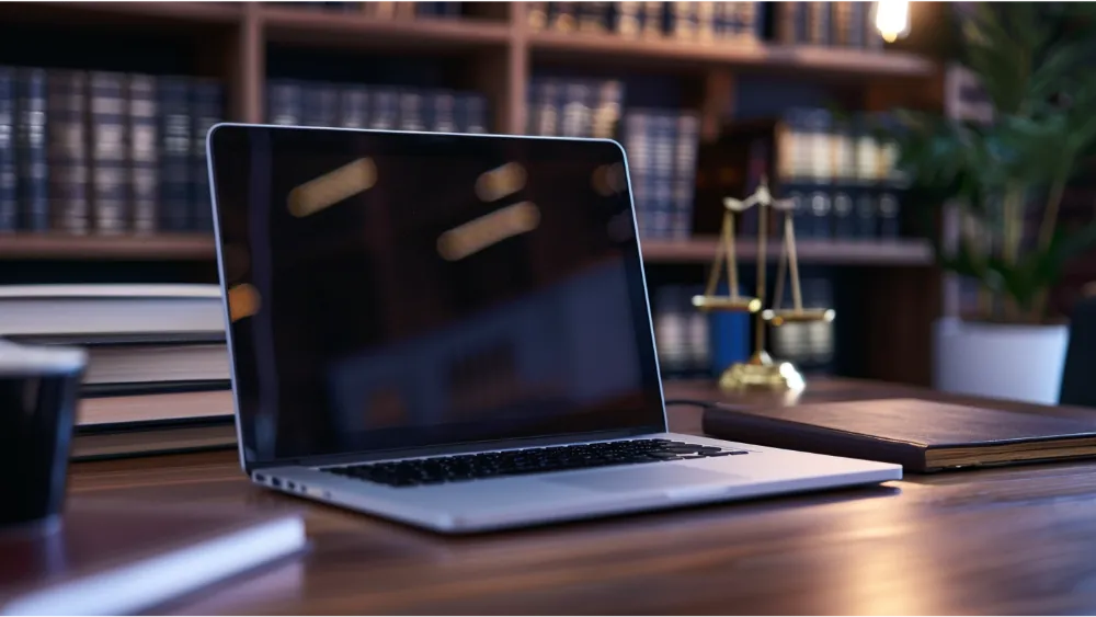 A laptop in a law firm