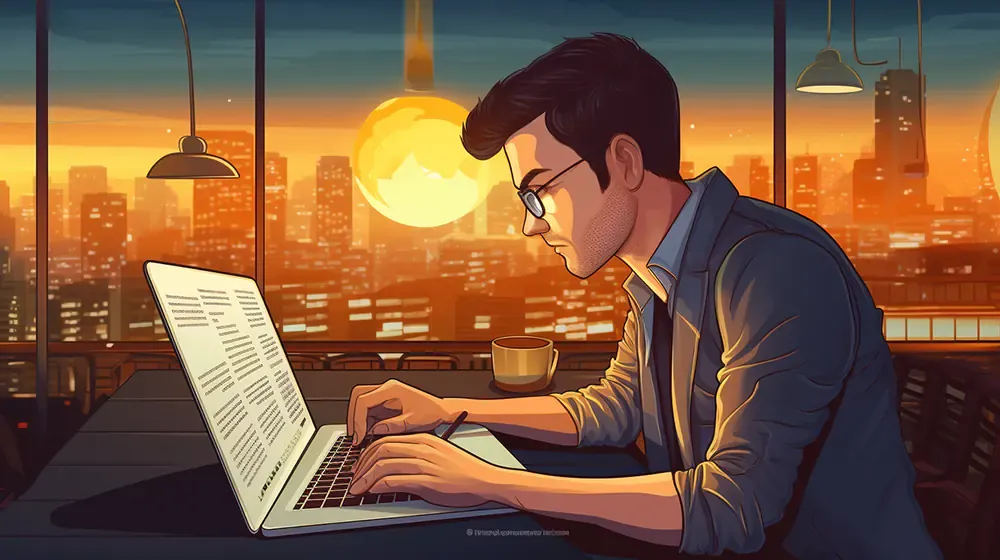 A man conducting keyword research